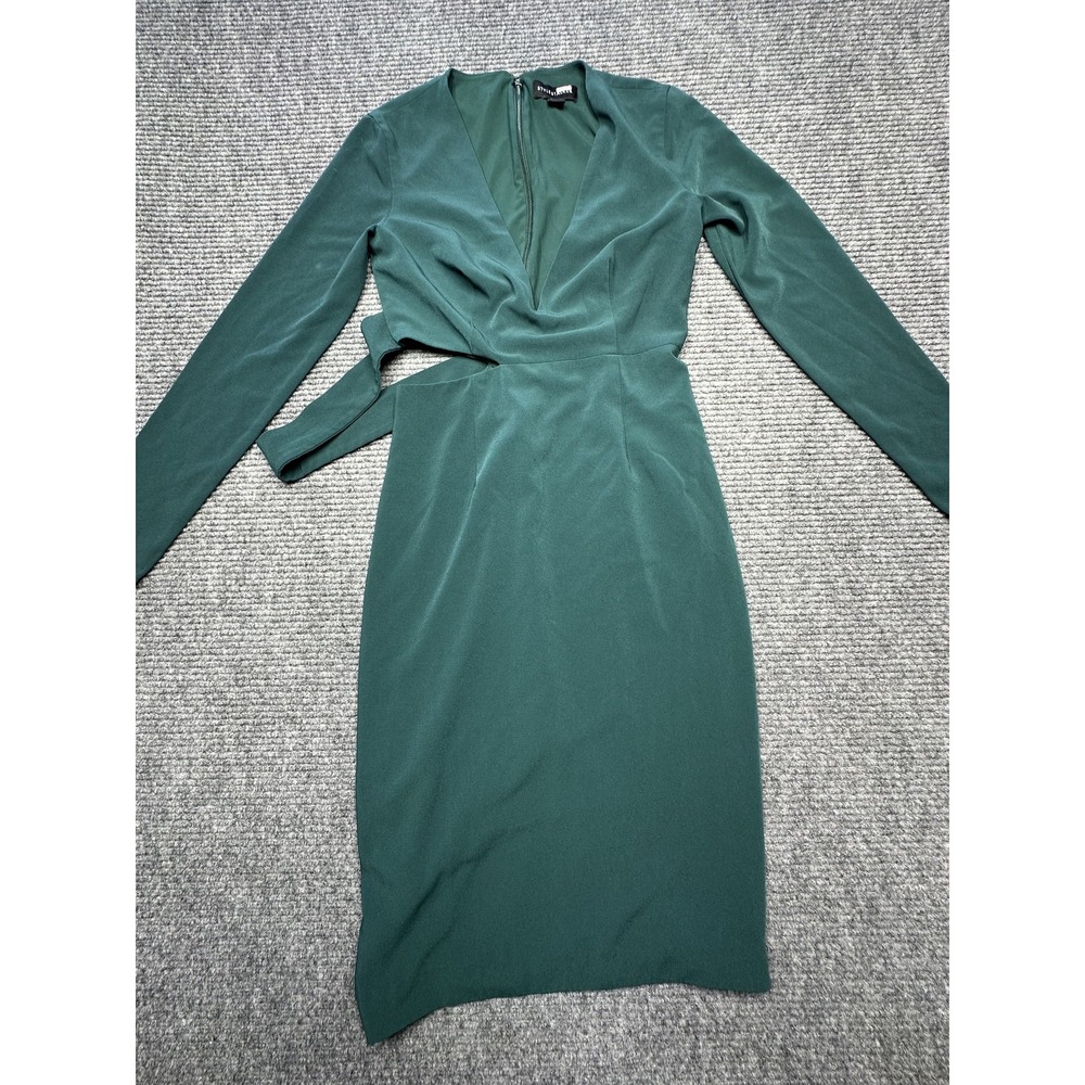 Stylestalker Dress Womens Small Green Long Sleeve Bodycon Cutout Midi‎ Party